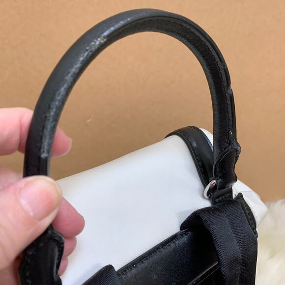 MICHAEL KORS Optic White & Black Nylon BEACON Medium Size Backpack Handbag - Picture 7 of 16